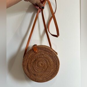 Rattan Circle Crossbody Bag